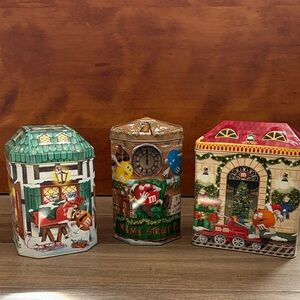 M&M'S Holiday Vintage Tin Collection - 1999, 2000, 2001